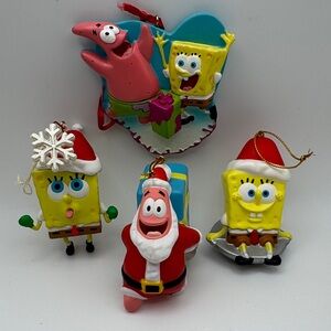 Nickelodeon Spongebob Squarepants Christmas Ornaments Set of 4
